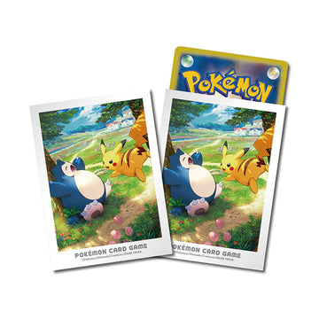 Pokémon Card Sleeves "The Kanto Adventure: Pikachu & Snorlax" Fundas