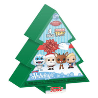 Funko Pocket POP! Rudolph Pack de 4 Figuras - Tree Holiday 4 cm